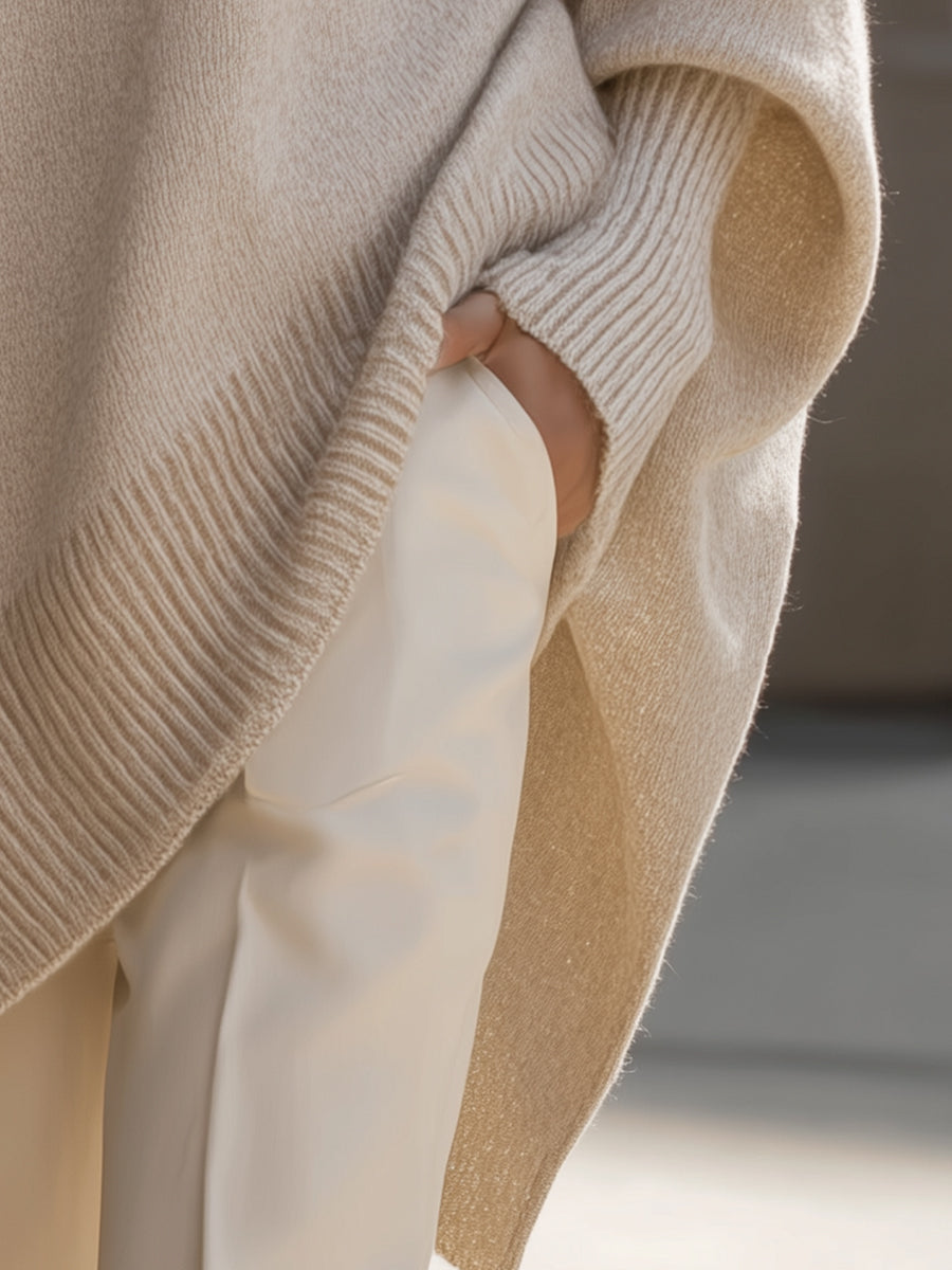Jennifer | Maglione oversize con drappeggio e scollo ampio