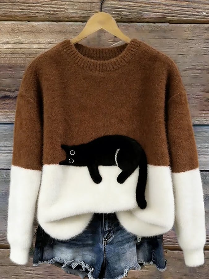 Elegante maglione con gatti