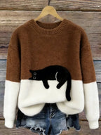 Elegante maglione con gatti