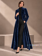 Beatrice | Cappotto lungo aperto in velluto