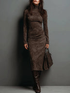 Lorena | Abito midi lungo marrone