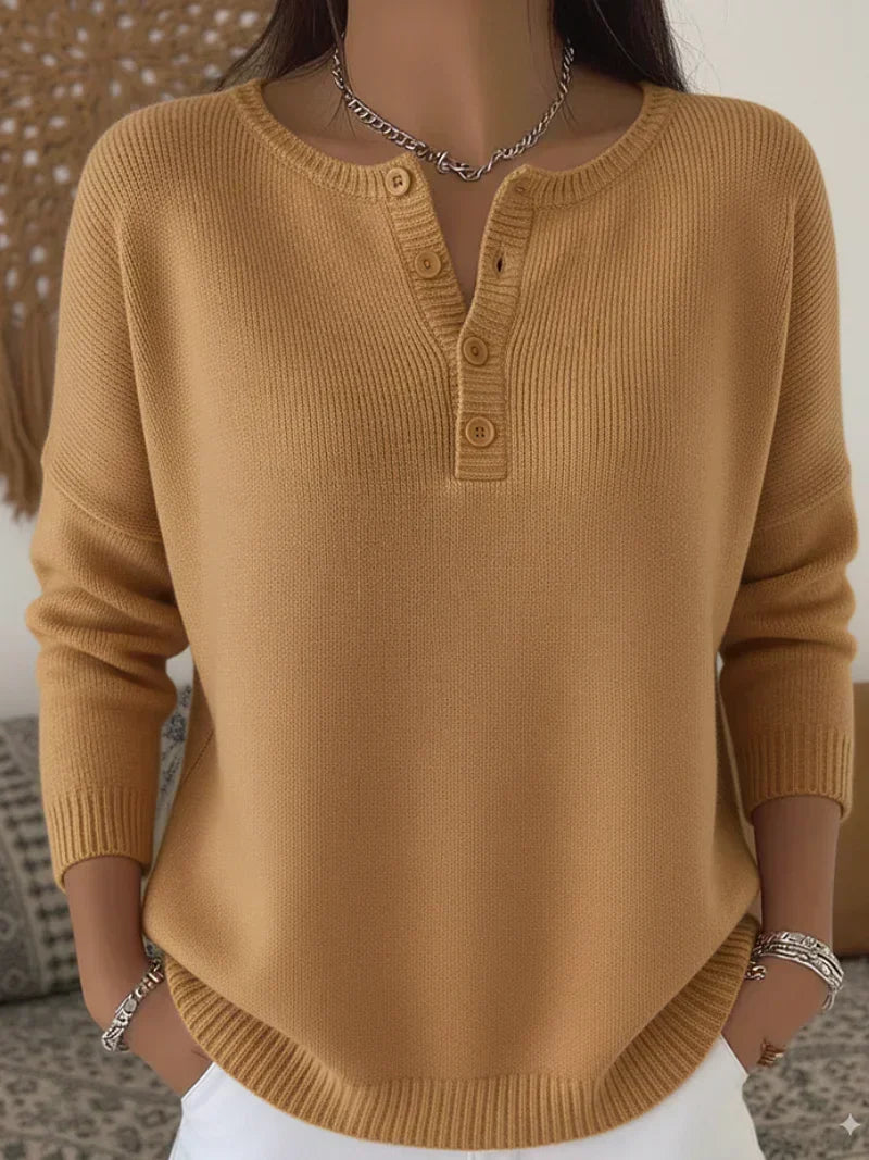 Giovanna | Maglione Henley in maglia con bottoni