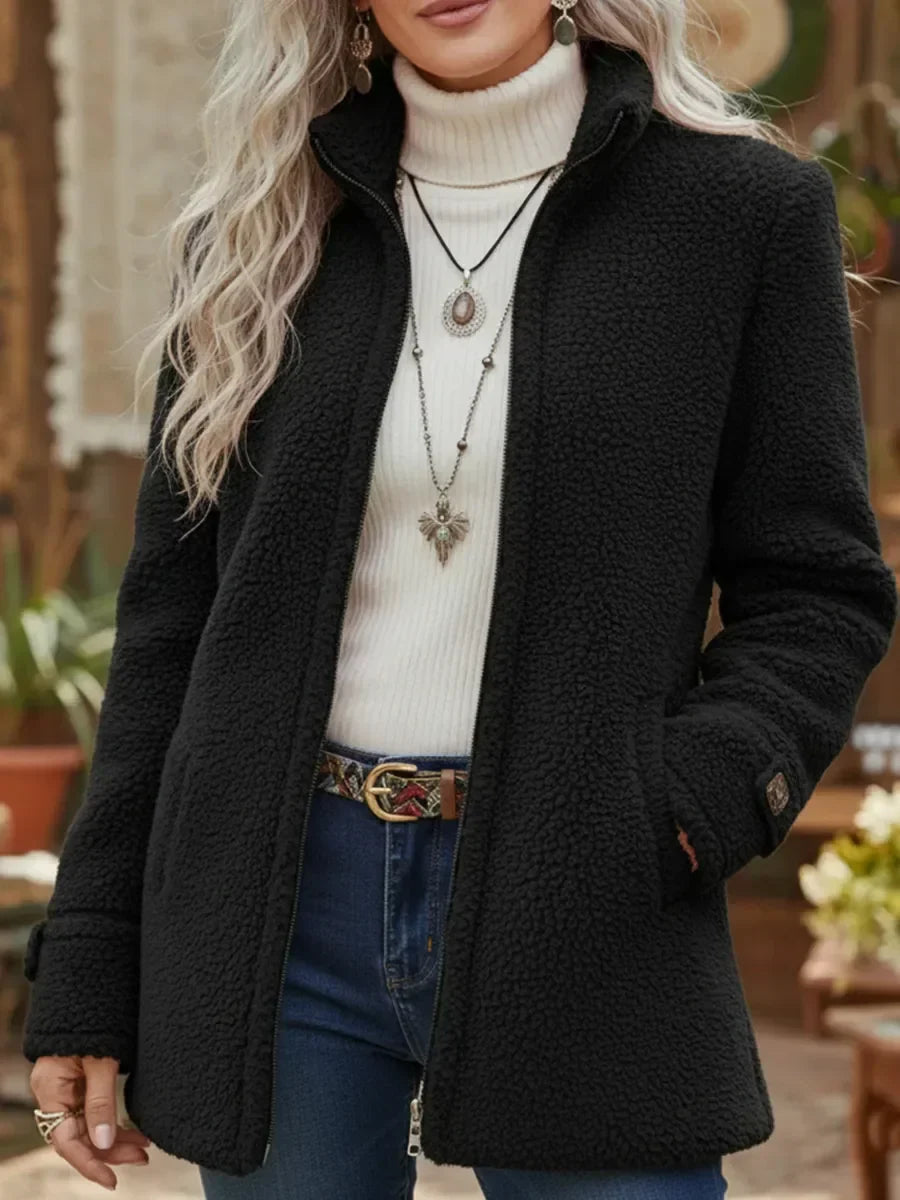 Vanessa | Giacca in pile sherpa con zip integrale