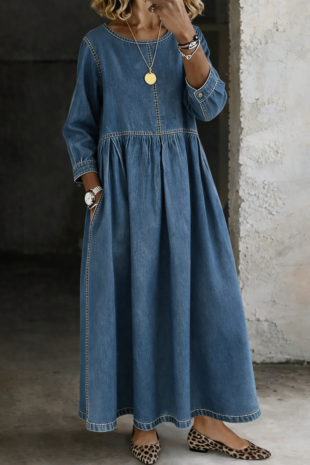 Zefira | Abito lungo vintage in denim