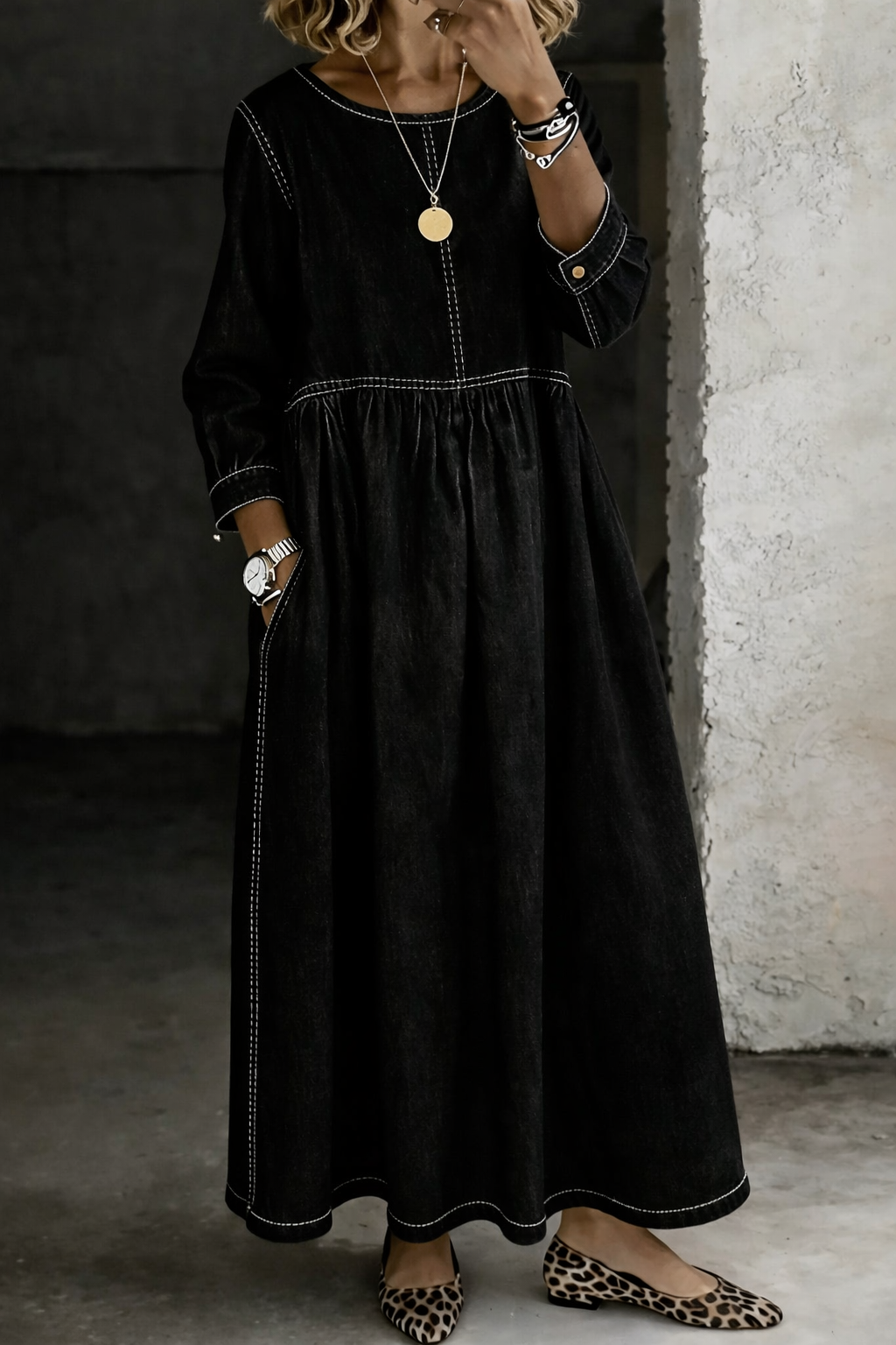 Zefira | Abito lungo vintage in denim