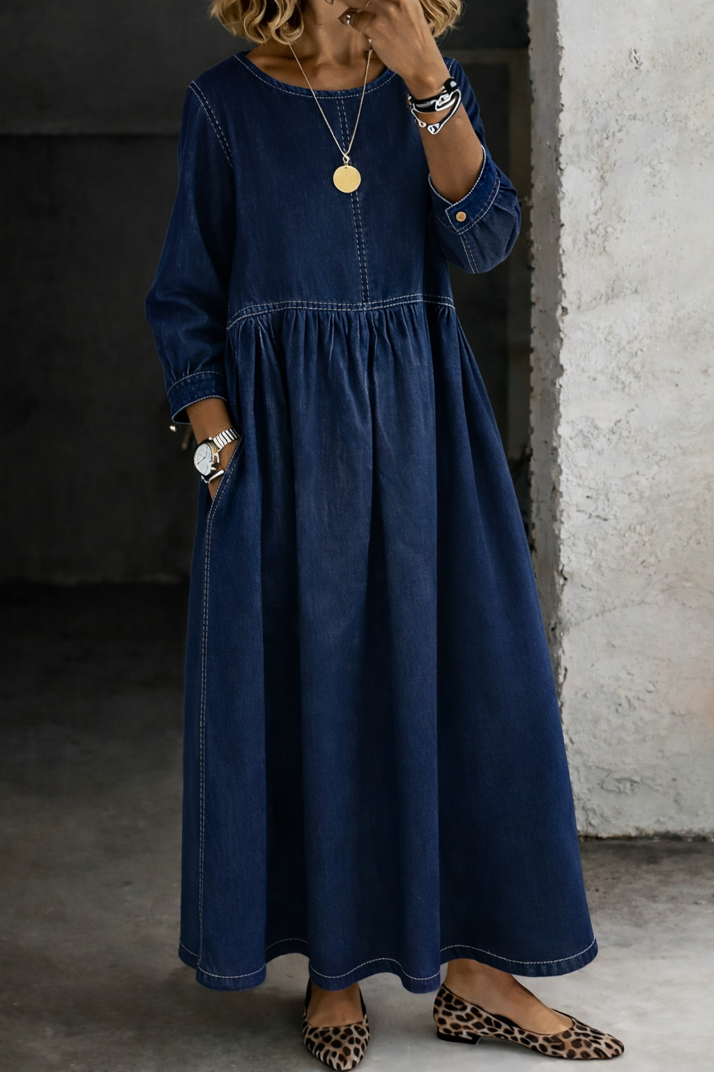 Zefira | Abito lungo vintage in denim