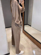 Amelia - Completo cardigan e pantaloni in maglia