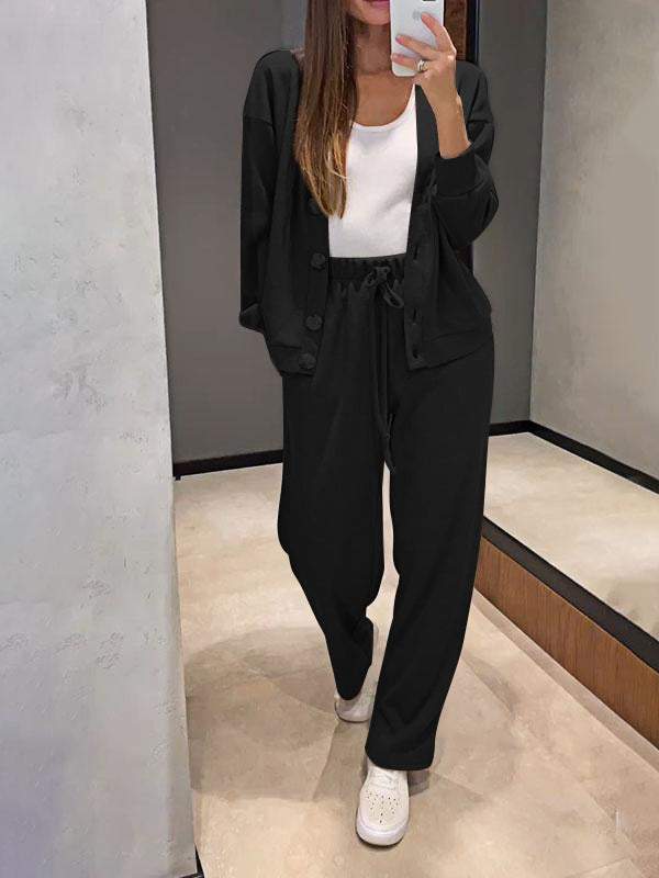 Amelia - Completo cardigan e pantaloni in maglia