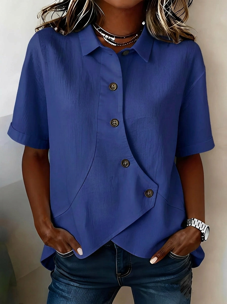 Perla - Blusa asimmetrica con bottoni