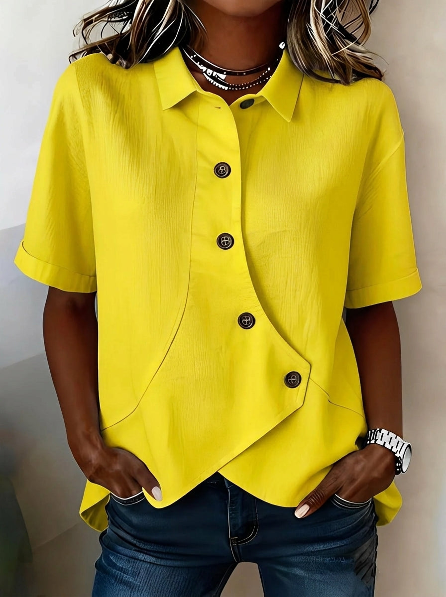 Perla - Blusa asimmetrica con bottoni