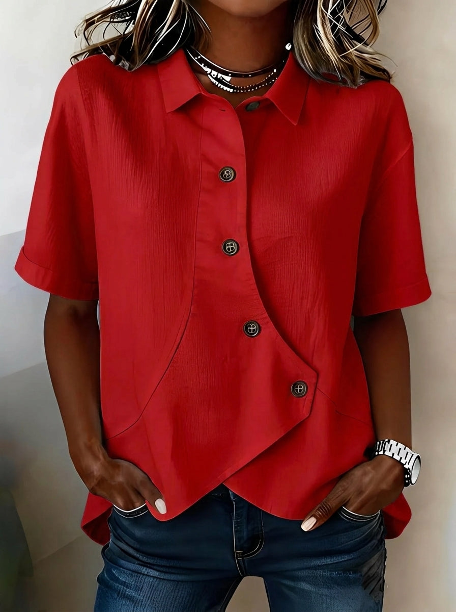 Perla - Blusa asimmetrica con bottoni
