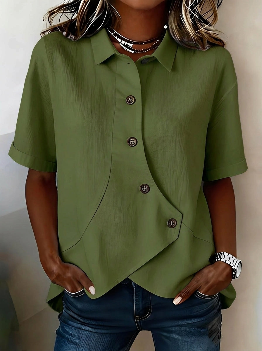 Perla - Blusa asimmetrica con bottoni