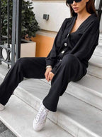 Amelia - Completo cardigan e pantaloni in maglia