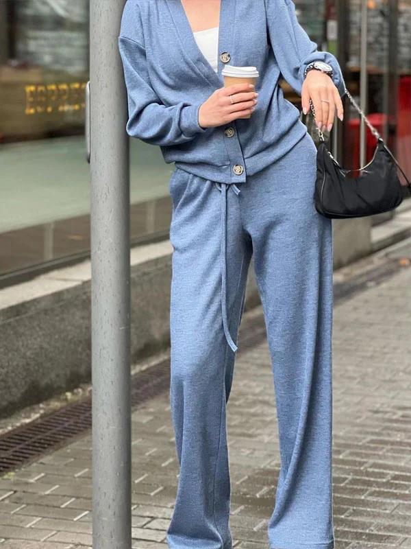 Amelia - Completo cardigan e pantaloni in maglia