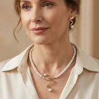 Alma – Set di collana e orecchini con perle naturali