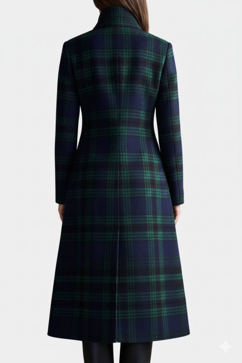 Rebecca | Cappotto midi avvitato a quadri