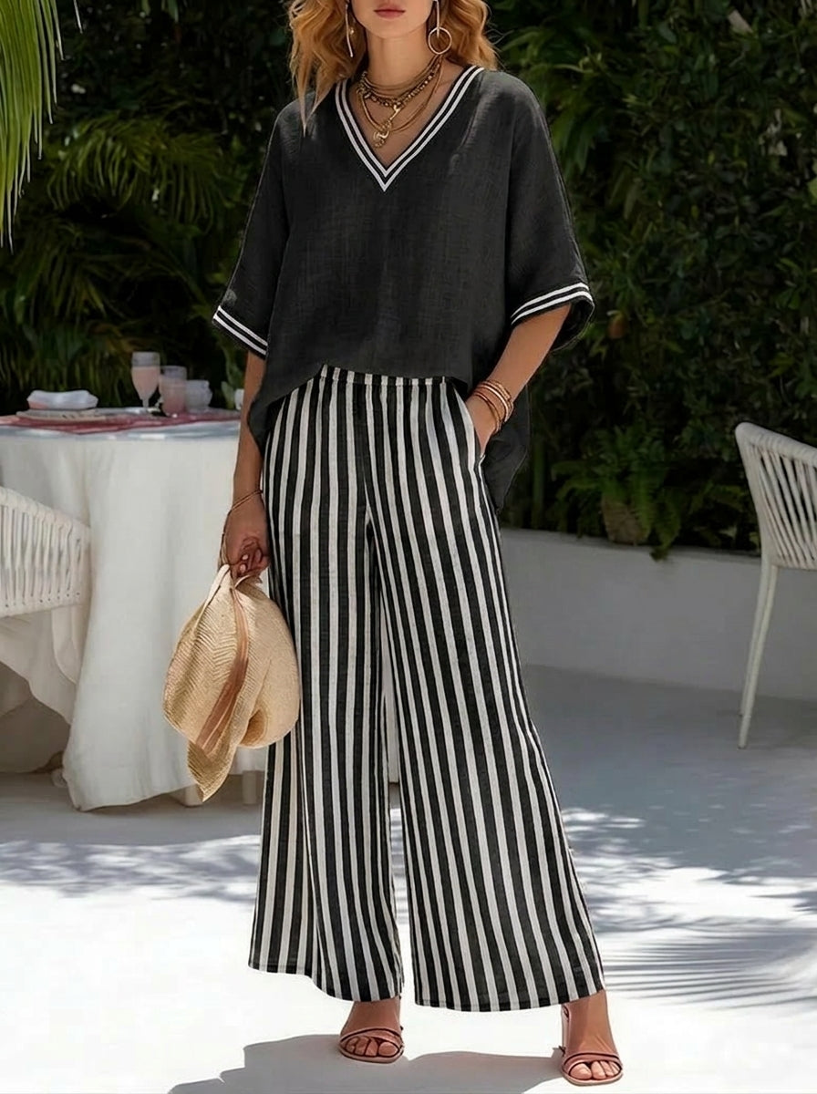 Amalia - Completo a Righe Elegante e Casual