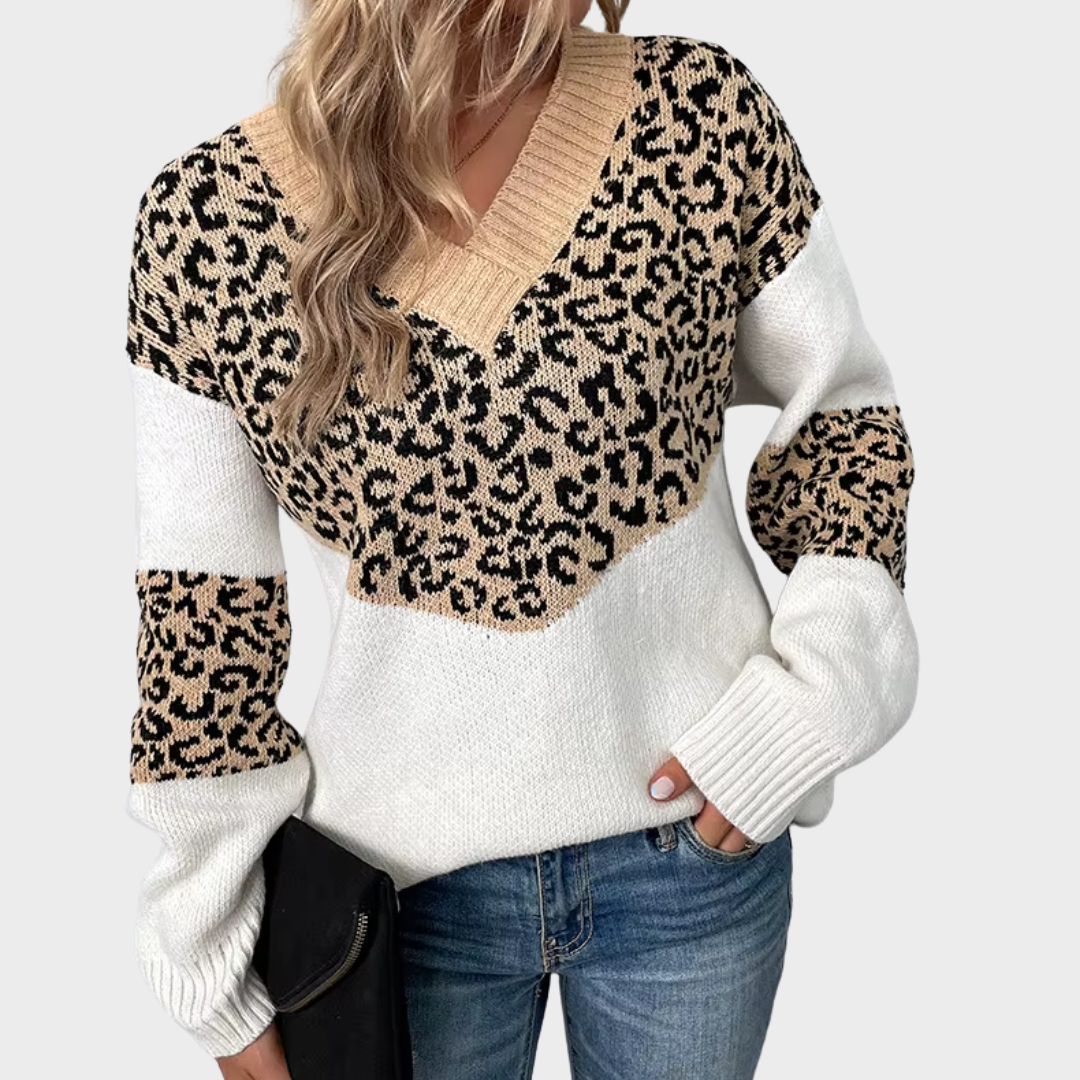 Gabriela - Maglione Leopardo con Collo a V
