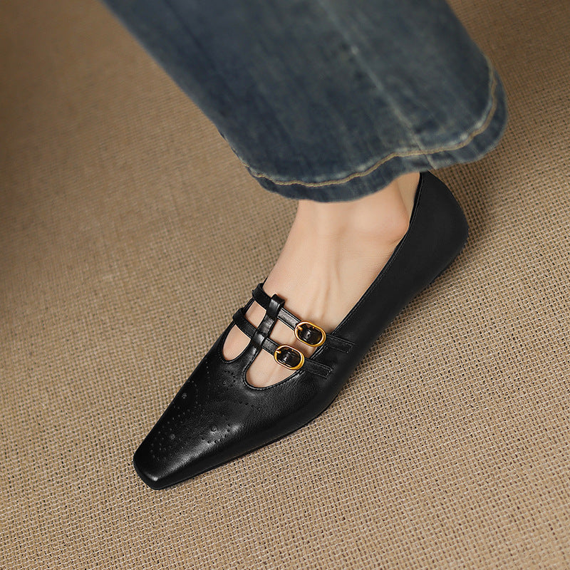 Celia | Ballerine Mary Jane con doppio cinturino e dettagli brogue