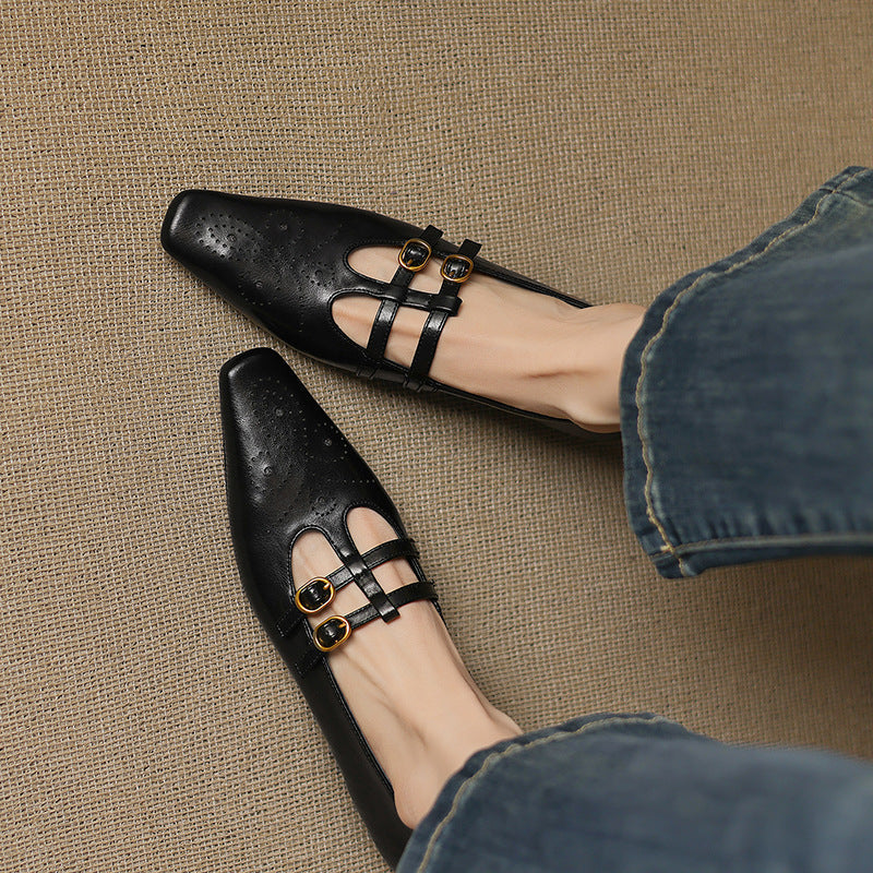 Celia | Ballerine Mary Jane con doppio cinturino e dettagli brogue