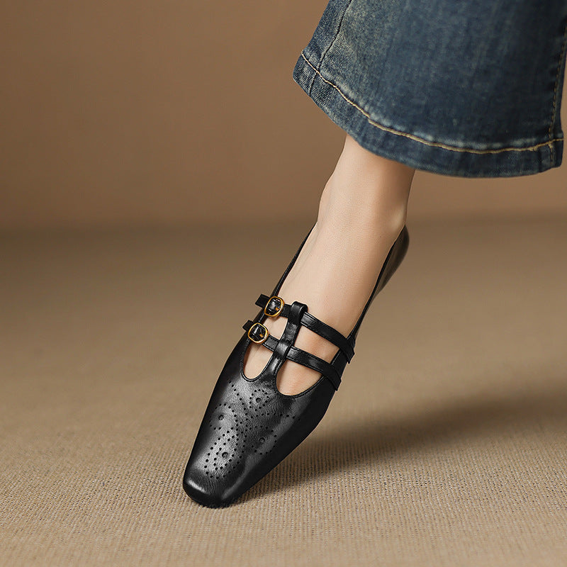 Celia | Ballerine Mary Jane con doppio cinturino e dettagli brogue