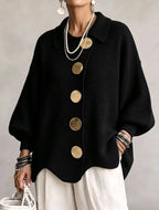 Vittoria | Cardigan oversize con grandi bottoni dorati