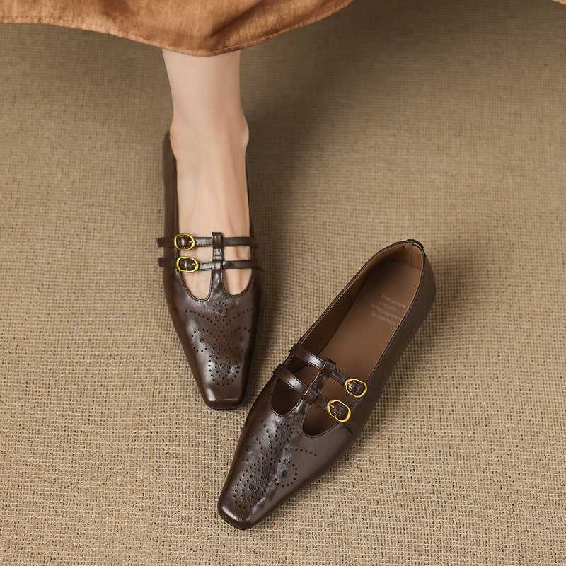 Celia | Ballerine Mary Jane con doppio cinturino e dettagli brogue
