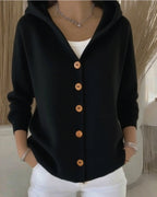 Maria | Cardigan in maglia con cappuccio e bottoni