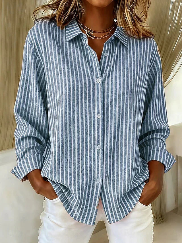 GIULIANA™ | CAMICIA A RIGHE CON BOTTONI