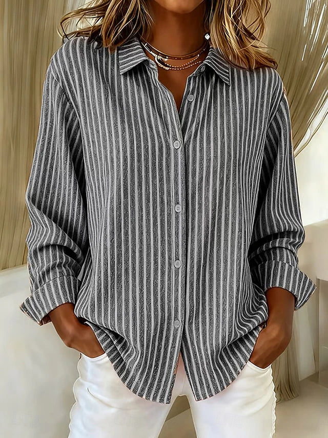 GIULIANA™ | CAMICIA A RIGHE CON BOTTONI
