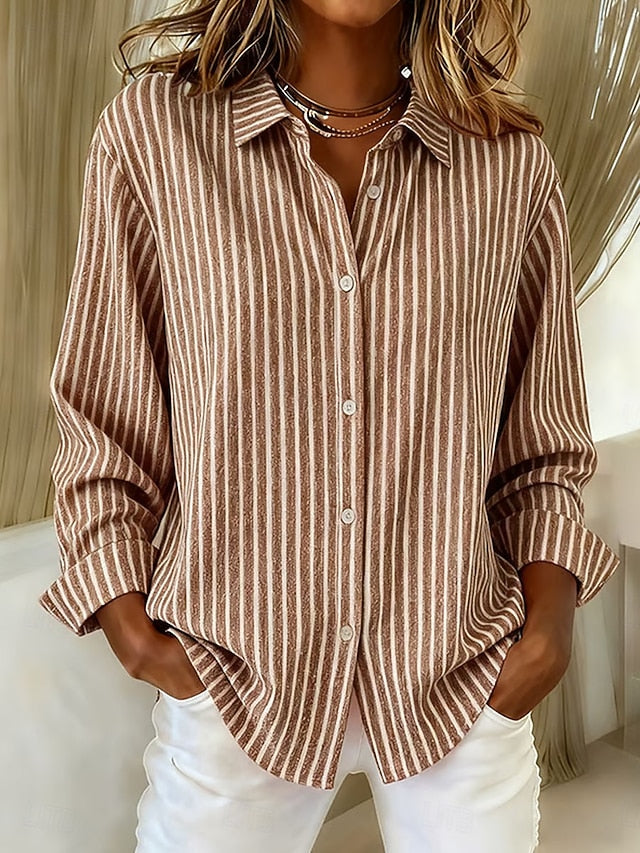 GIULIANA™ | CAMICIA A RIGHE CON BOTTONI