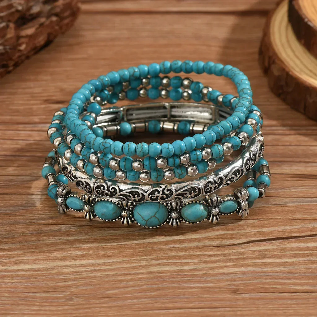 Maelia - Elegante bracciale a più giri in turchese