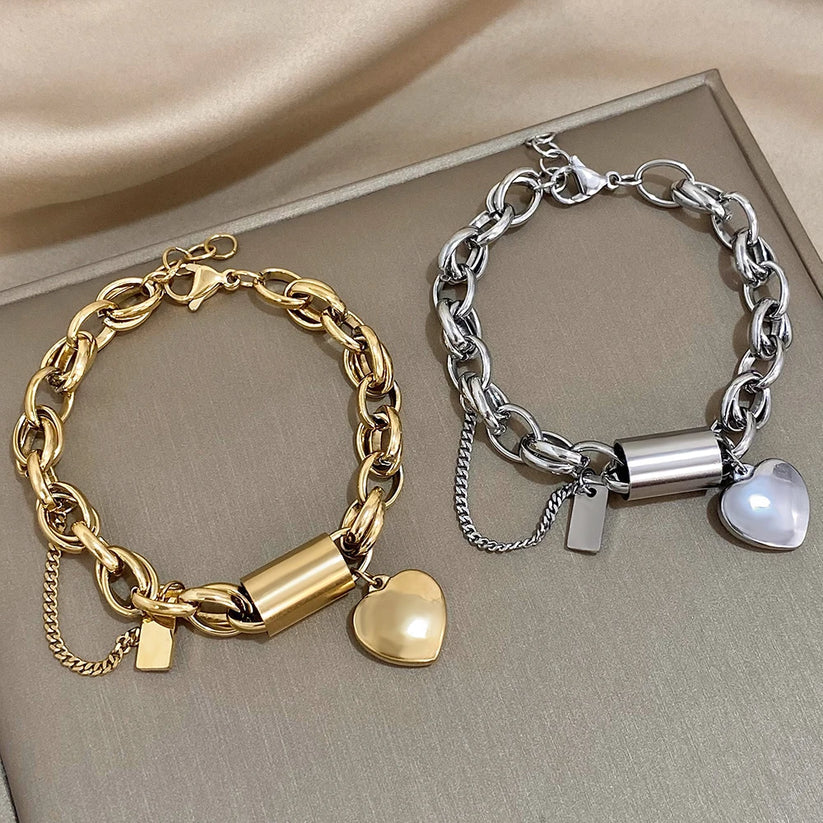 Giada – Bracciale con ciondolo a cuore dorato