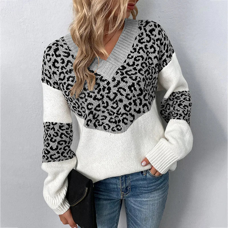 Gabriela - Maglione Leopardo con Collo a V
