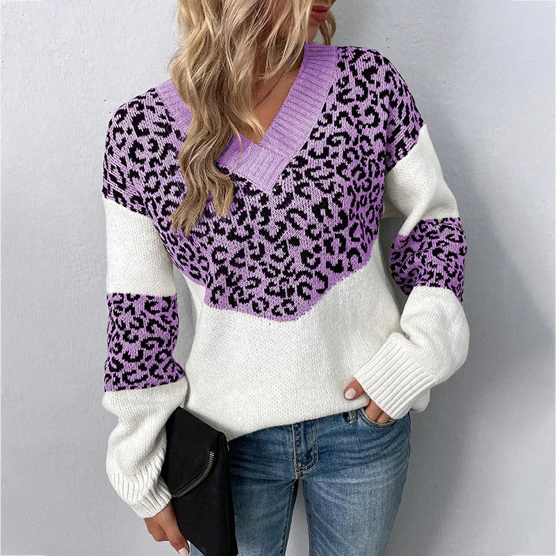 Gabriela - Maglione Leopardo con Collo a V
