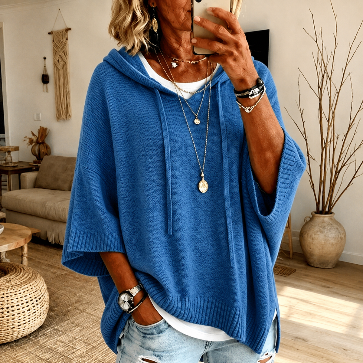 Océane - Poncho con Cappuccio