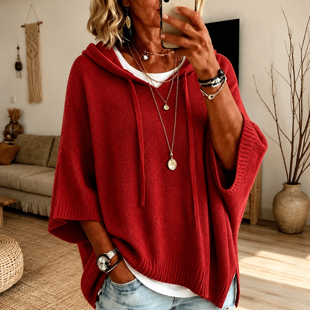 Océane - Poncho con Cappuccio