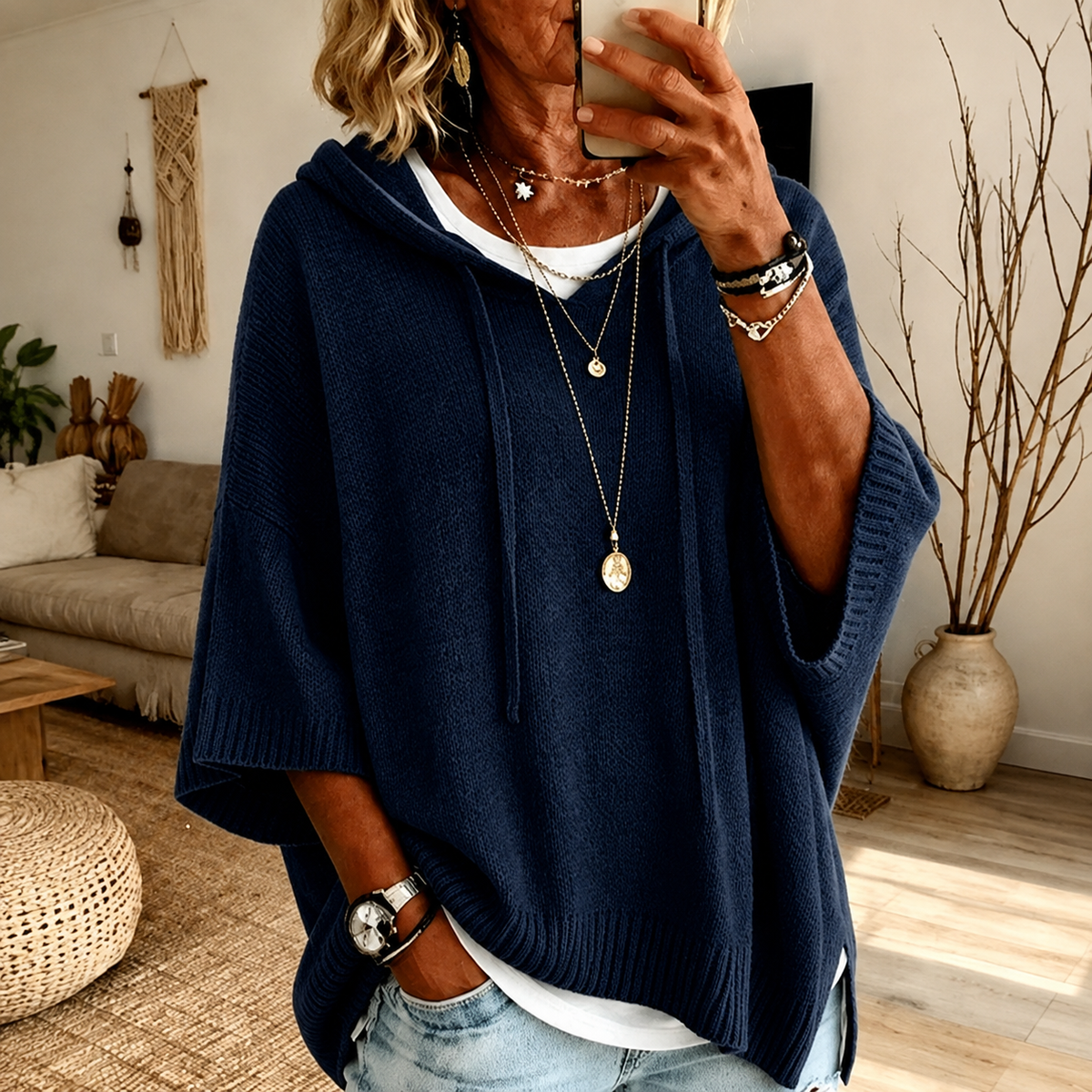 Océane - Poncho con Cappuccio