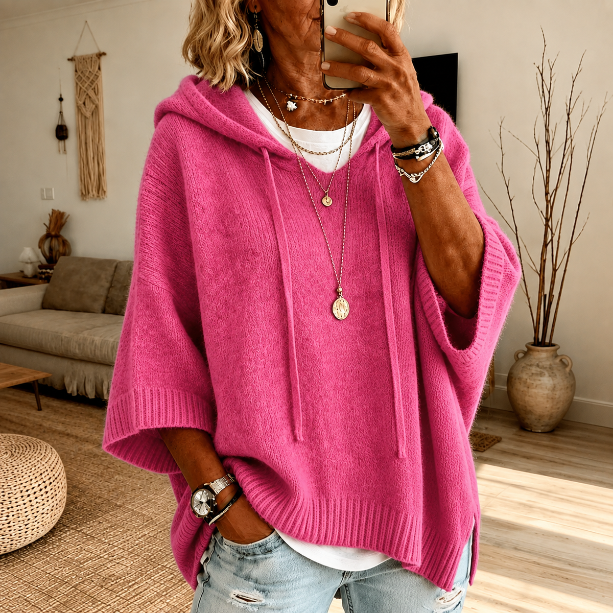 Océane - Poncho con Cappuccio