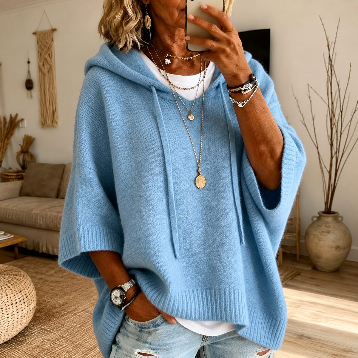 Océane - Poncho con Cappuccio