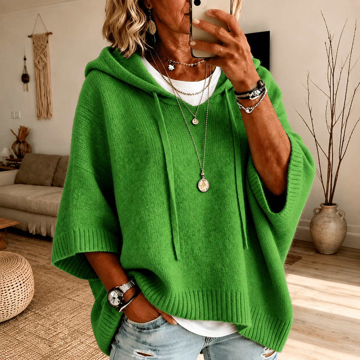 Océane - Poncho con Cappuccio