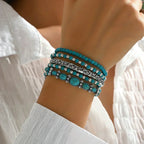 Maelia - Elegante bracciale a più giri in turchese