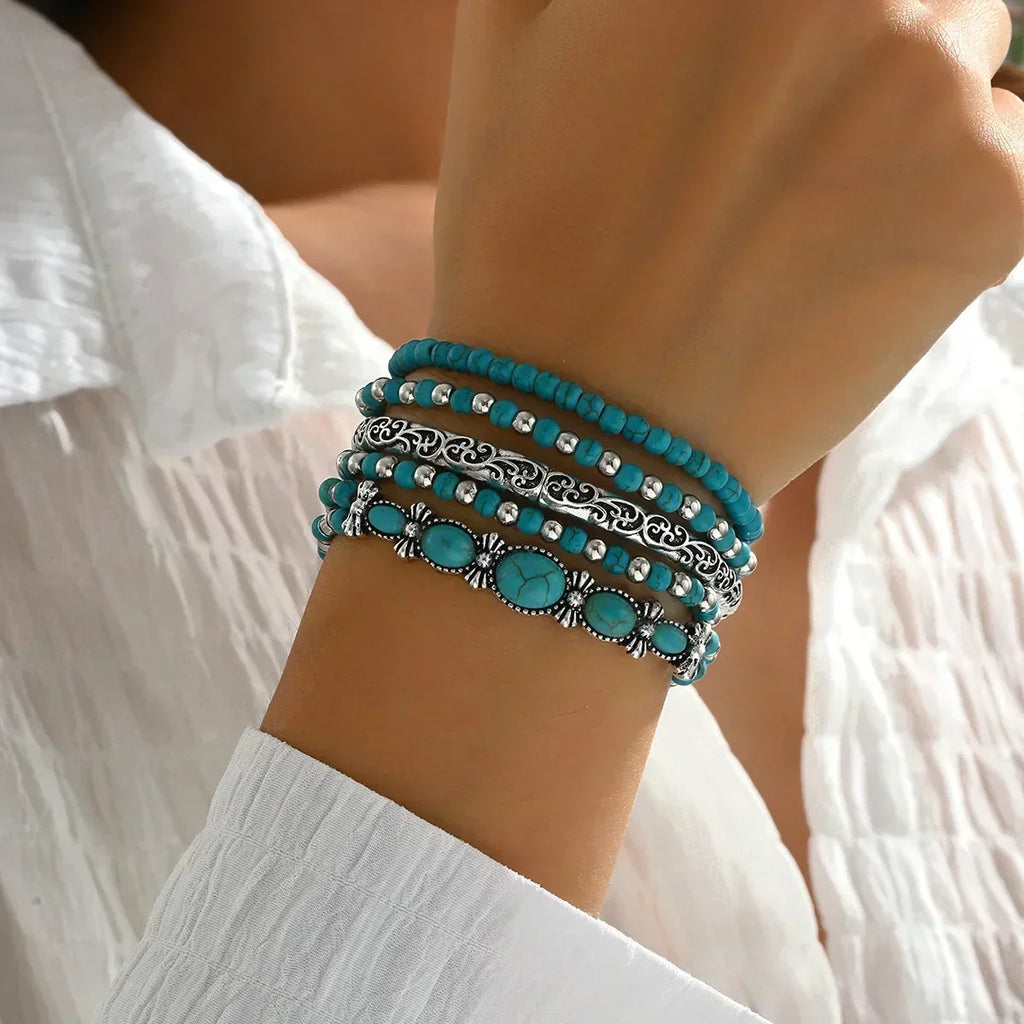 Veronica – Set di bracciali con perline turchesi