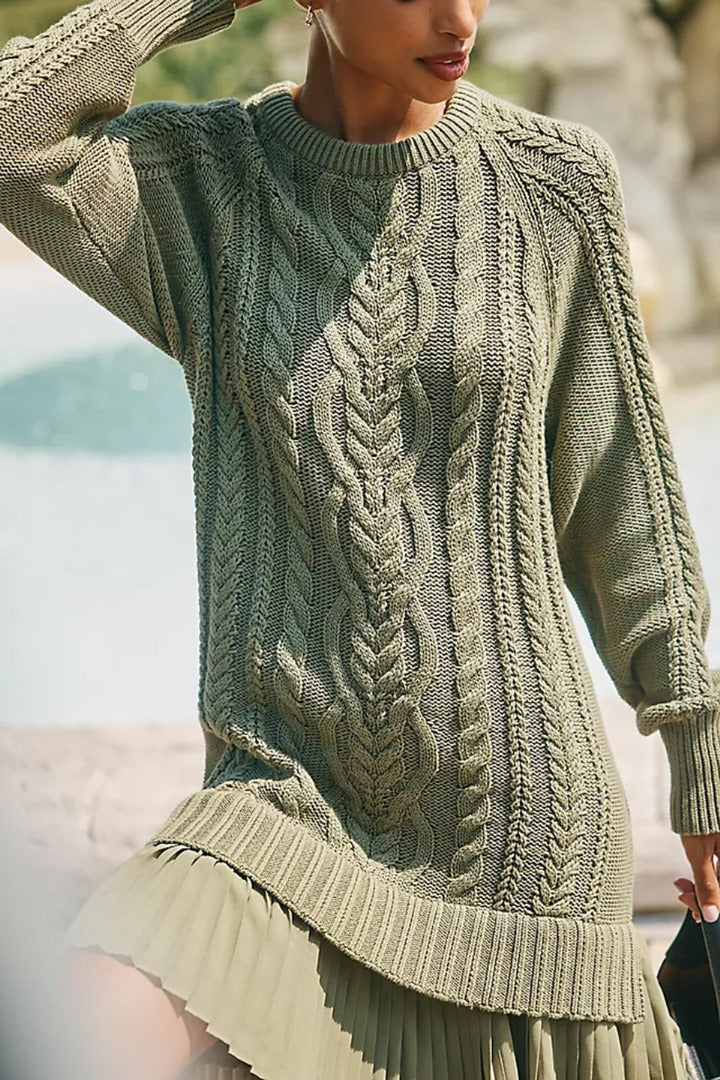Sofía - Vestito in maglia con gonna plissettata