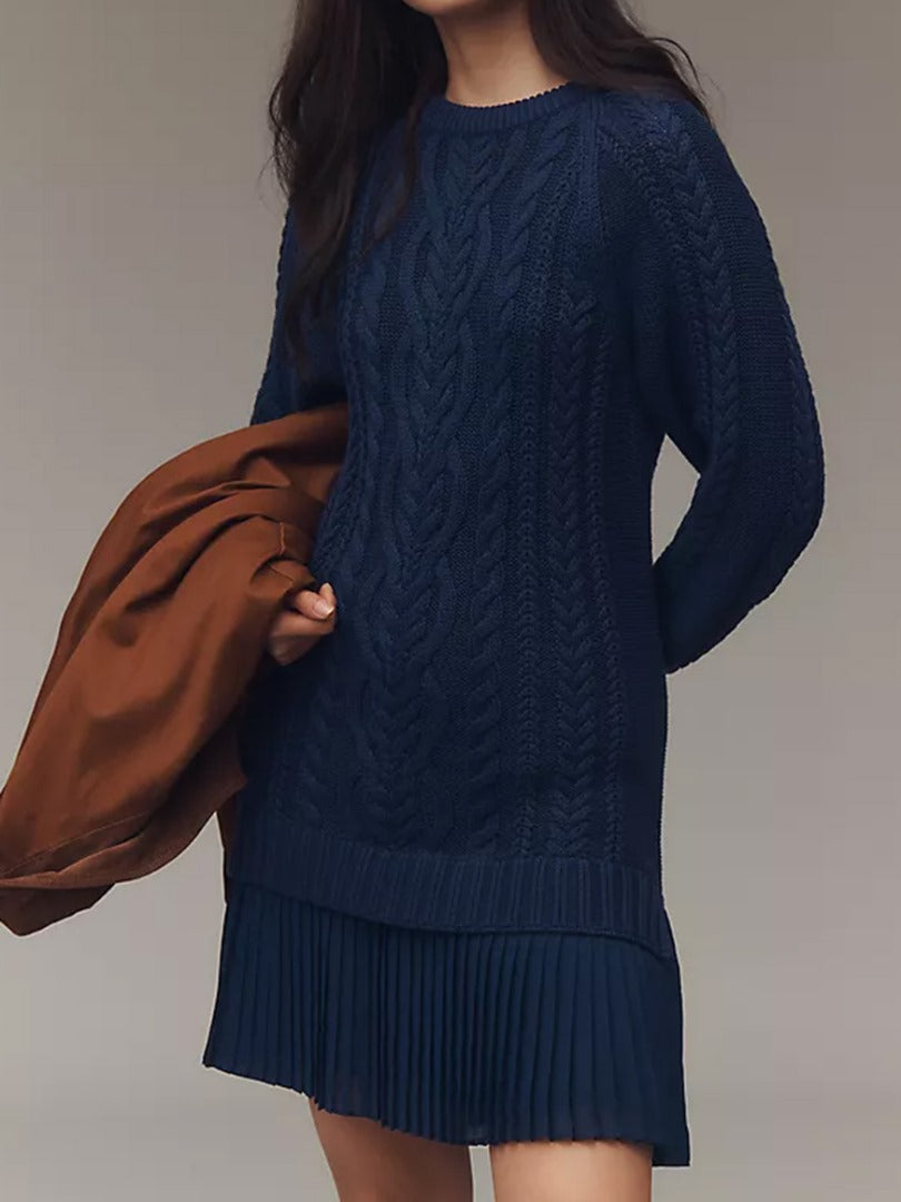 Sofía - Vestito in maglia con gonna plissettata