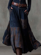 Elisa | Abito maxi in suede con cintura