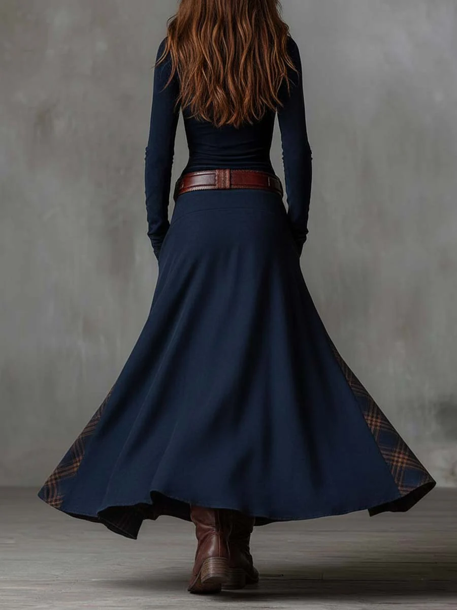 Elisa | Abito maxi in suede con cintura