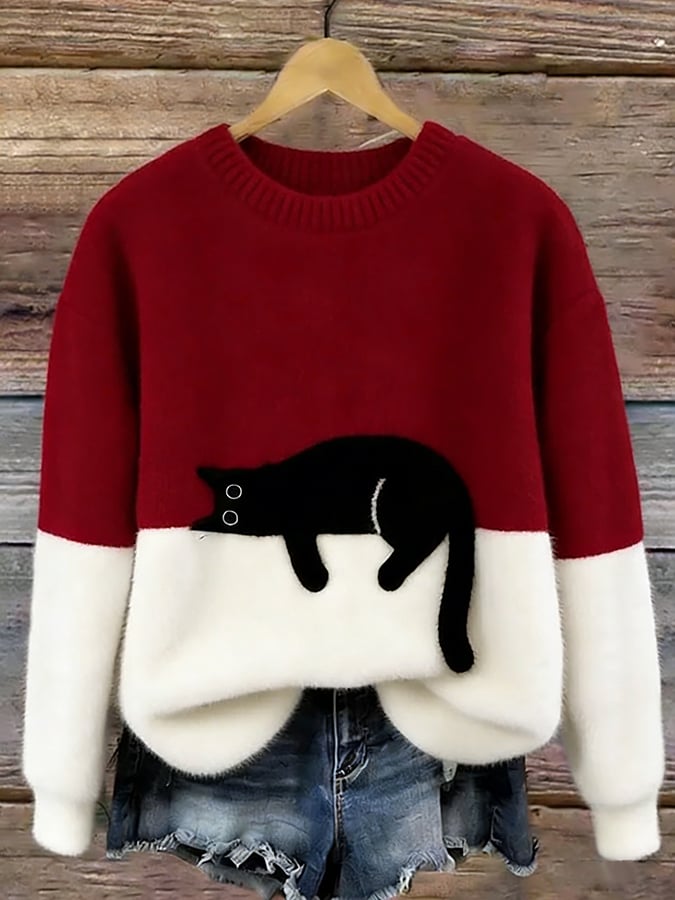 Elegante maglione con gatti