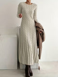 Jimena - Elegante abito lungo in maglia a trecce