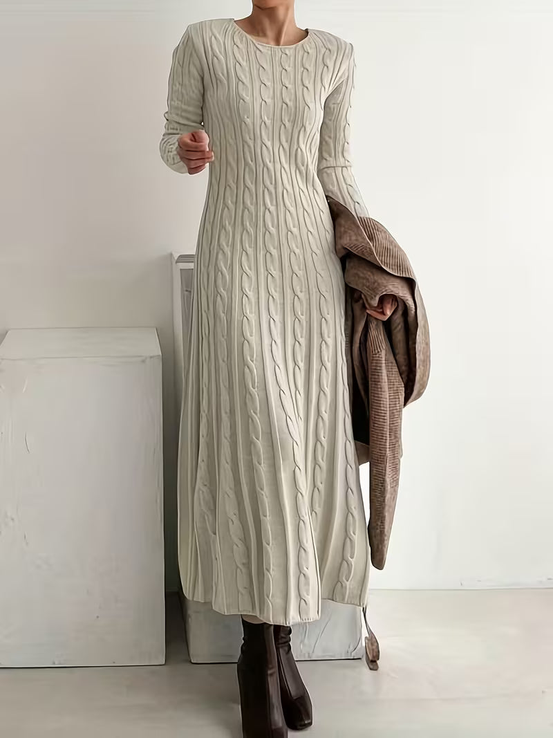 Jimena - Elegante abito lungo in maglia a trecce